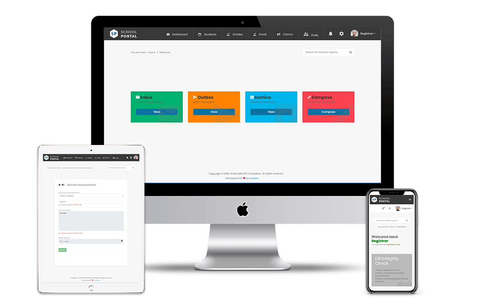 Portfolio Web Application Development project School Information System
